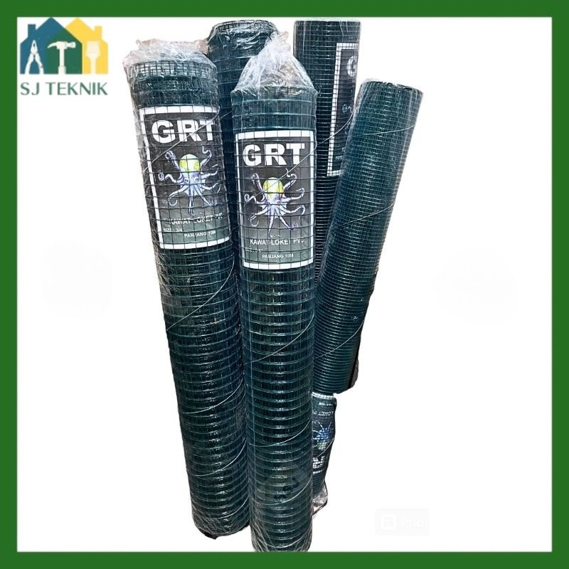 Kawat Ram Loket PVC Hijau Ayakan Kandang Lubang  3/4 1 Roll 10 meter - (SJT)