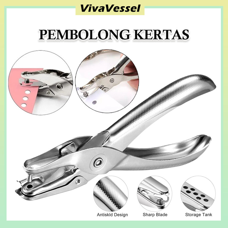 

Pembolong Kertas Reforator/ Metal Single Hand Held Hole Punch/One Hole Hang Tag Puncher Circle 3MM/6MM