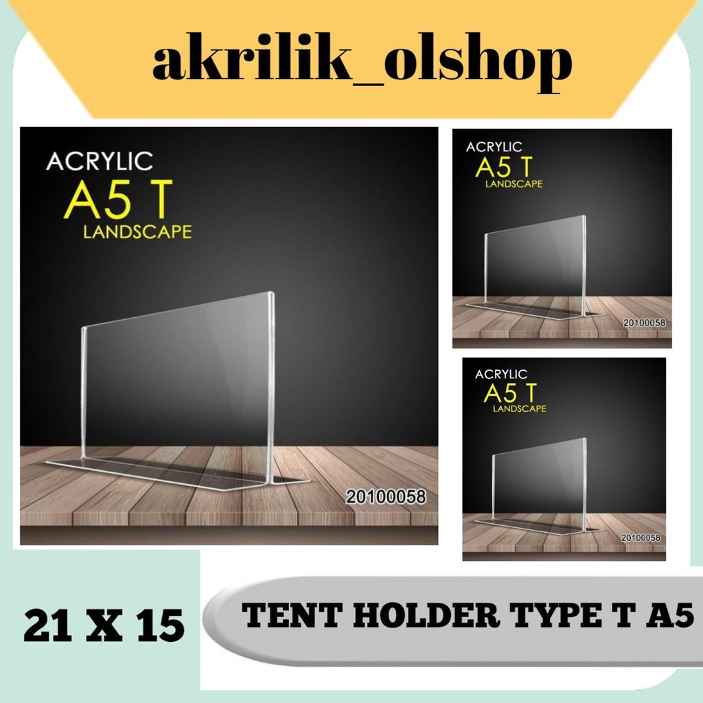 

Tempat brosur Akrilik A5/ Tent card Akrilik / Tent holder Akrilik /Akrilik QRist barcode / Stand Akrilik