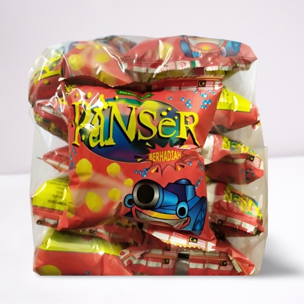 

Jajanan jadul Chiki panser (isi 10pcs ) berhadiah didalamnya jika beruntung cemilan enak dan murah