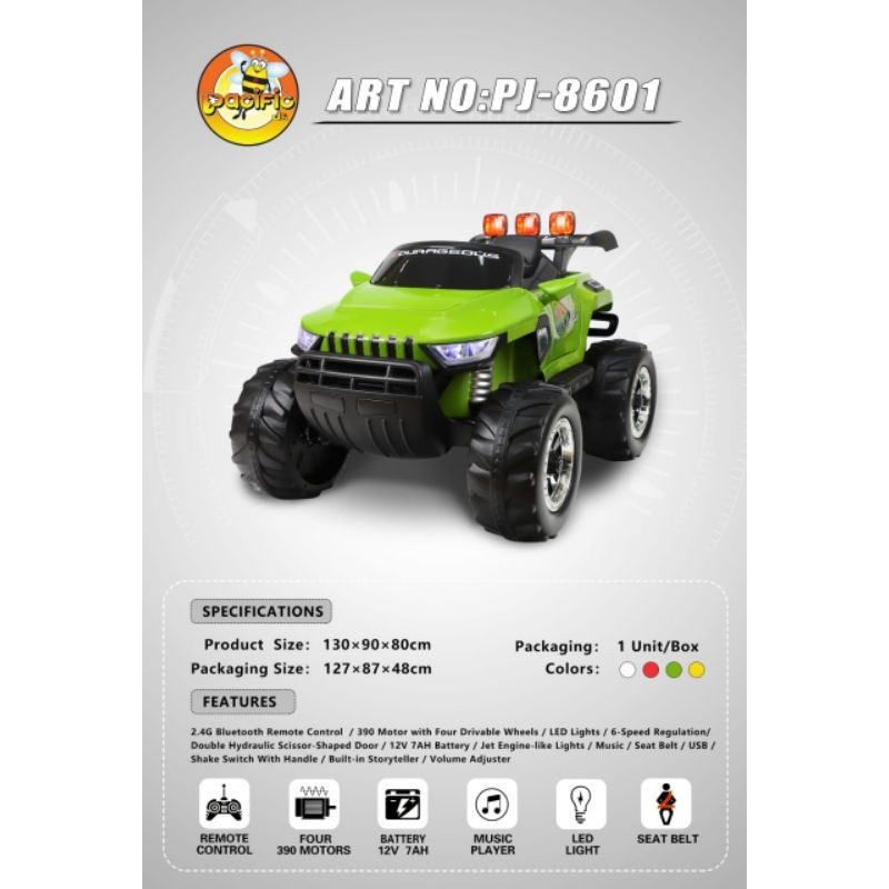 (Ada Toko sby) Mainan anak mobil aki PACIFIC 8601 PJ-8601 PJ8601