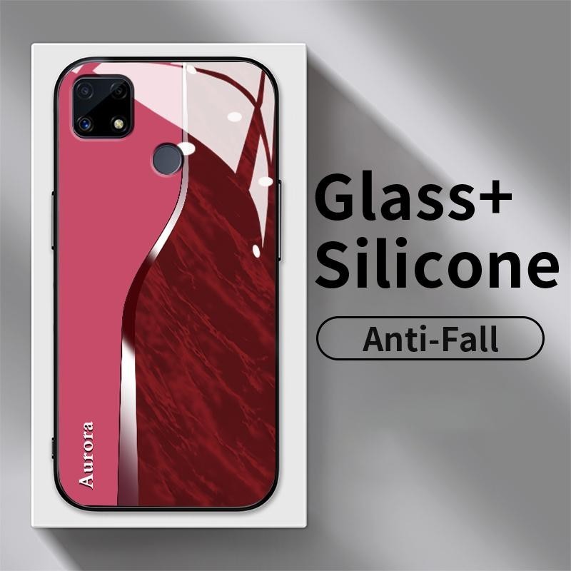 Kaca Glass Case For Realme C25 C25s C25Y C30 C30s C31 C33 2022 2023 C35 C53 C55 C67 4G Soft Case Art