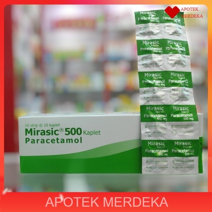 mirasic paracetamol / mirasik strip / mirasic hijau 10 tablet