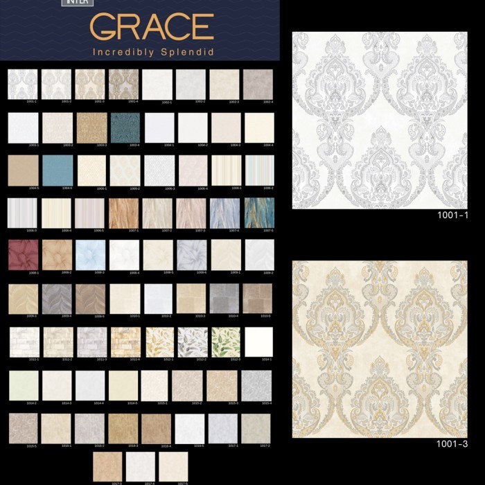 Wallpaper Dinding Inter Grace uk.1.06m×15.60m Bahan Vinyl-1