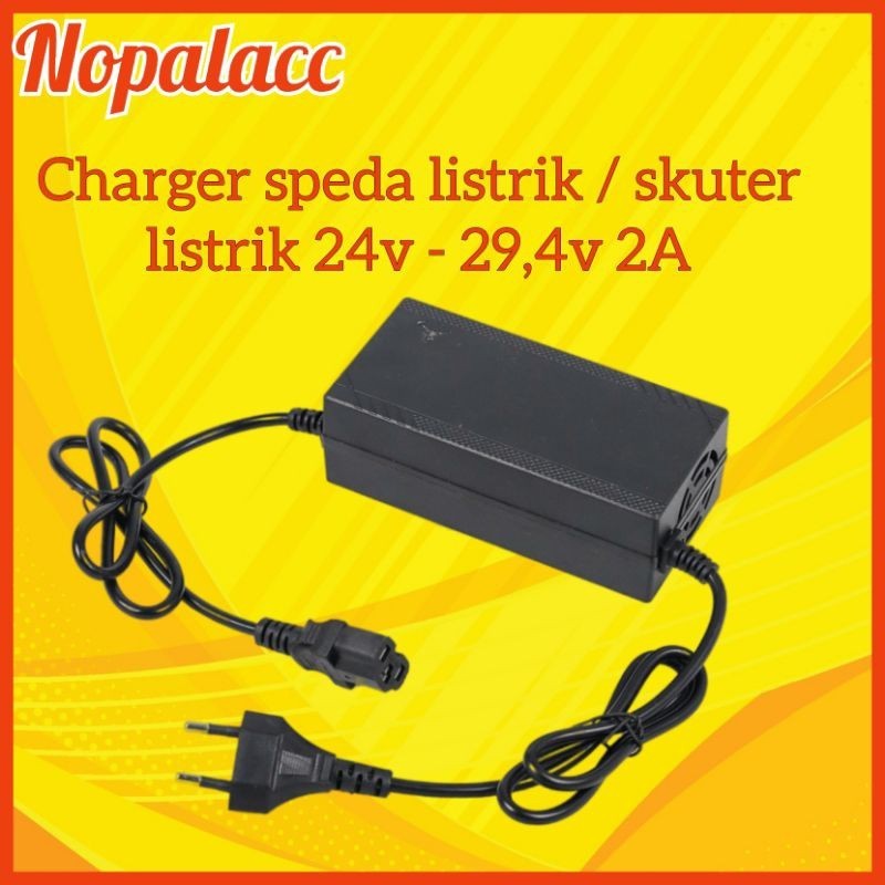 Charger speda listrik / sekuter listrik 24v - 29,4v / cas sekuter 24volt  charger baterai / aki - St