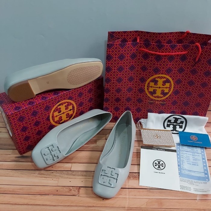 PROMO Sepatu Tory Burch Flat Shoes Wanita/Sepatu Kerja/Sepatu Wanita 822-1 - Abu-abu TERMURAH