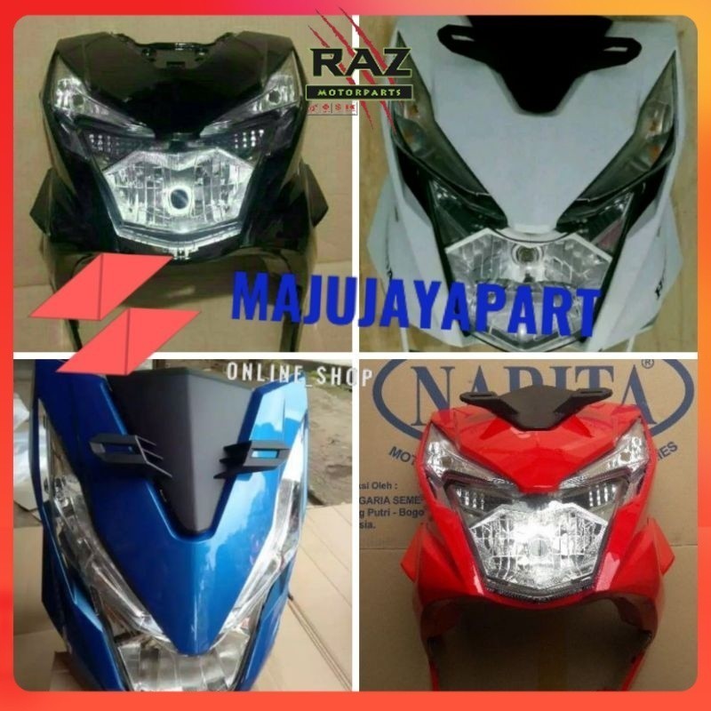 Full set tameng body depan beat new fi esp eco beat street 2016-2019 hitam putih biru merah