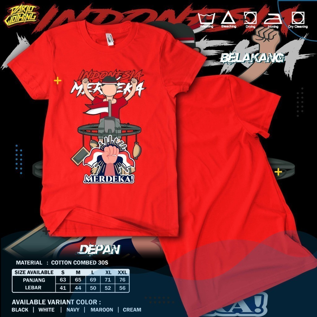 Toko Kaos -  Kaos Indonesia Merdeka Merdeka Dirgahayu Republik Indonesia ke 79 Semi Katun