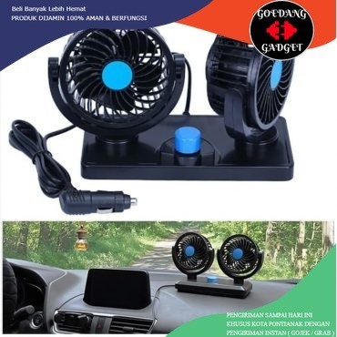KIPAS ANGIN MOBIL 12volt 12V USB CAR FAN DUAL FAN 12 Volt KIPAS ANGIN GANDA INTERIOR MOBIL