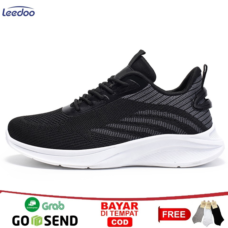 PROMO Leedoo Sepatu Running Pria Kerja Cowok Casual Sepatu Sneakers Pria Jogging Shoes