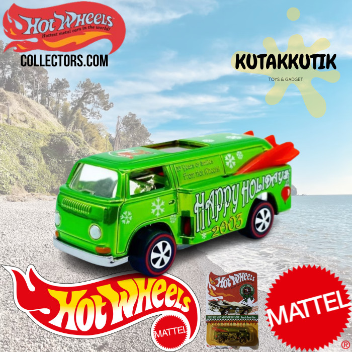 Hotwheels Collectors com Mobil Van VW Combi Beach Bomb Too Hijau 2003 RLC Exclusive Holiday Car Larr