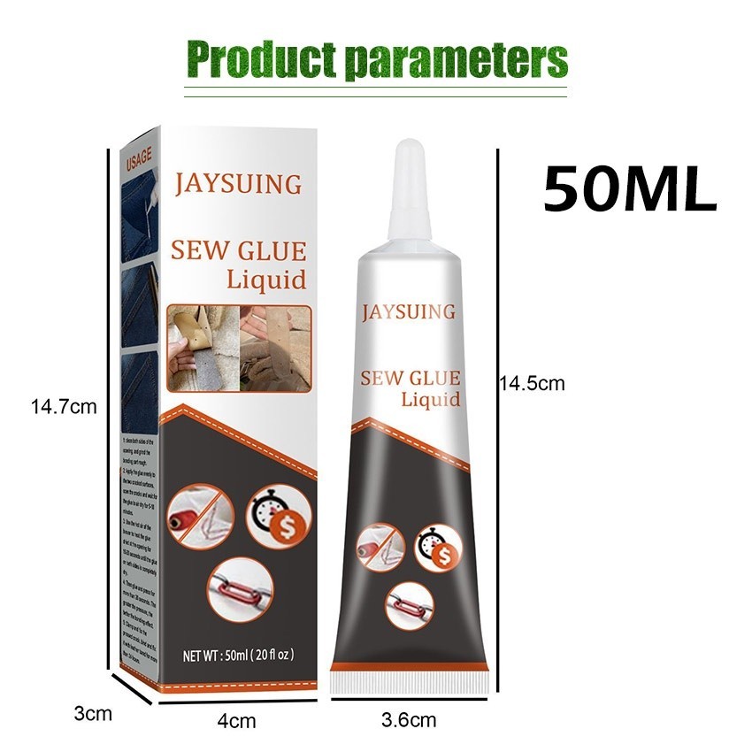 ZENID Lem Kain Jahit Lem Patch Bordir Ukuran 50 ml Lem Kain Baju Lem Bordir Lem Serbaguna Lem Fabric