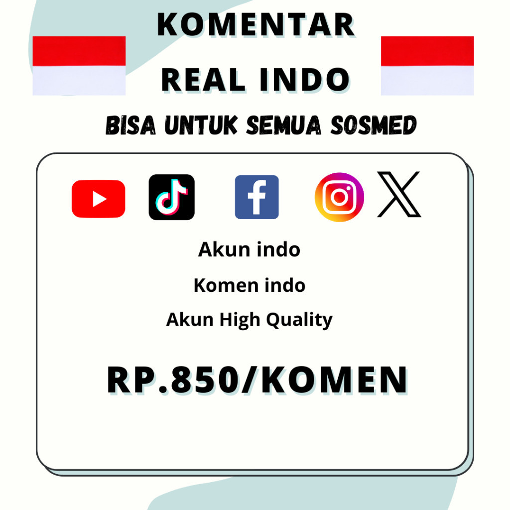 JASA KOMEN INSTAGRAM KOMEN TIKTOK KOMEN FACEBOOK KOMEN TWITTER X