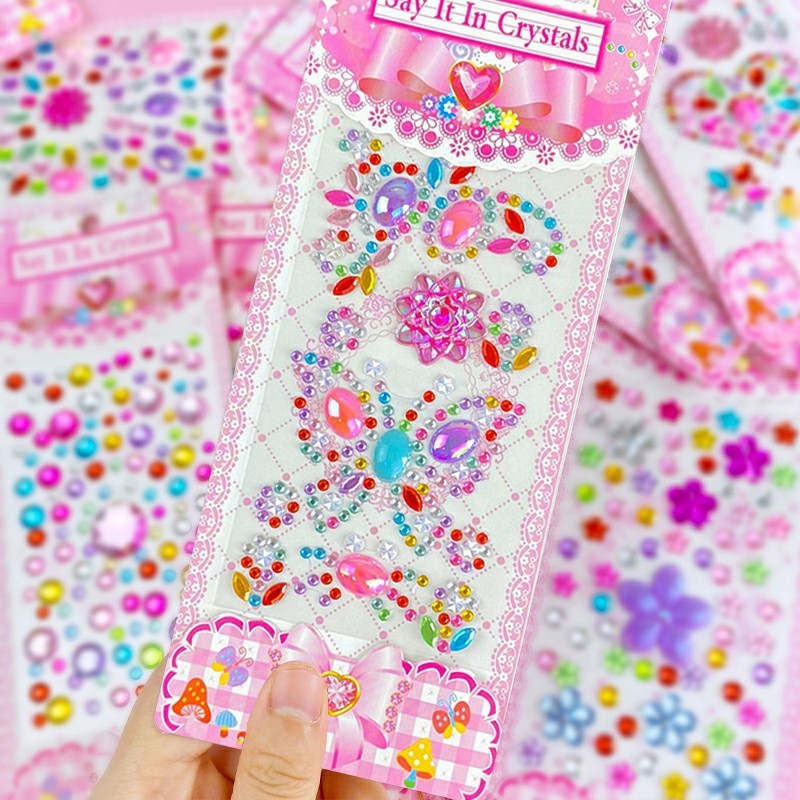 

Anak-anak Stiker Berlian Batu Permata Kristal Stiker Dekorasi DIY Kreatif Hadiah TK