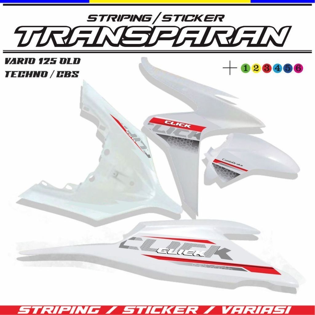STIKER TRANSFARAN VARIO TECHNO 125 OLD / STIKER TRANSPARAN MOTOR VARIO 125 TECHNO STIKER VARIASI MOT