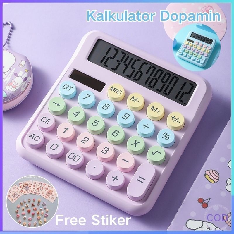 

【COD】Kalkulator Elektronik Warna Dopamin 12digit Display Besar Keyboard Dot Mekanik Tombol Besar Lucu Presisi Alat Tulis