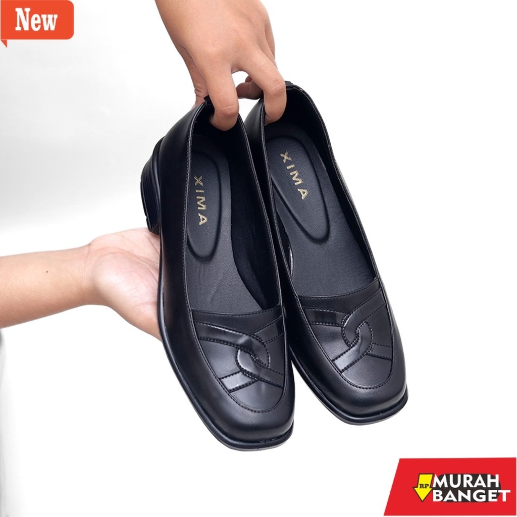 sepatu kerja pria yg viral- Sepatu Pantofel Kerja Formal Wanita Hitam Jumbo Xima Marissa 3