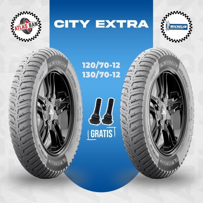 Paket Ban Motor Vespa Matic MICHELIN CITY EXTRA 120/70 - 130/70 Ring 12