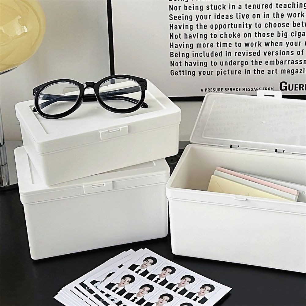 

White Card Storage Box Picture Frame Kpop Picture Holder Idol Photo card Collect Box Photo Organizer Box