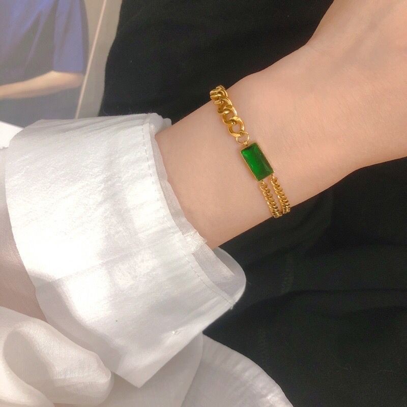 Gelang tangan fashion dewasa rantai titanium Plat Gold/Silver