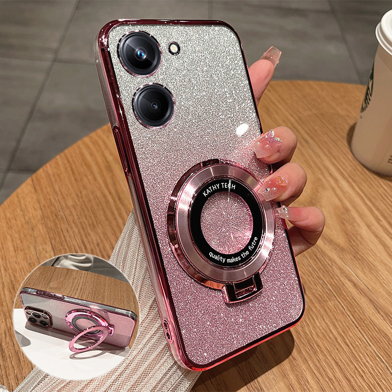Casing HP Vivo Y18 Vivo Y18e Vivo Y28 4G Penutup belakang Plating Gradien Mewah Mengkilap Glitter Ma