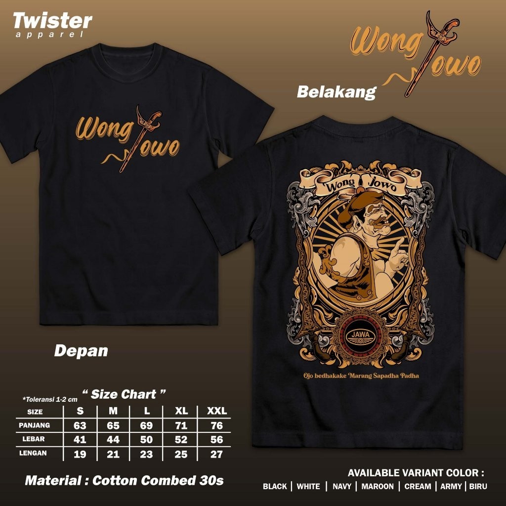 Kaos Jawa Wong Jowo Ojo Bedhakake Marang Sapadha Padha - Baju Kata Kata Jawa Culture Kejewen Wayang 