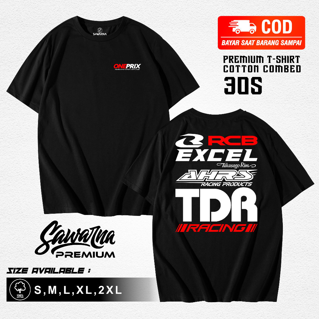 Kaos Baju RCB 1 Racing Boy Excel Takasago Rim AHRS Logo TDR Racing Sponsor Balap Motor Oneprix