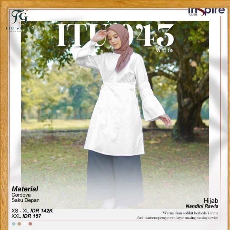 (Fg)YoutINSPIRE Tunik Wanita Dewasa Terbaru ITU 043 by Nibras Original/ Kualitas Premium/Tunik Polos