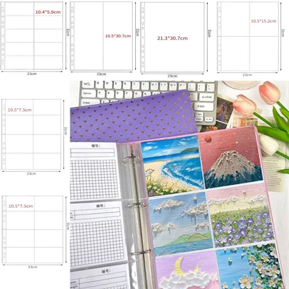 

Stationery Multiple Pockets A4 Kpop Photocard Binder PP DIY Photo Album Refill Pages Transparent Photo Album Sleeves