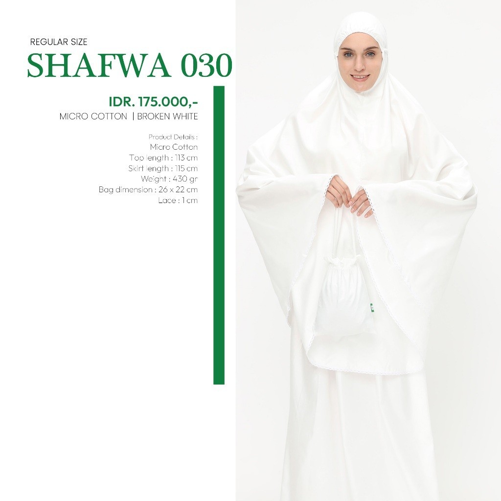 Mukena Putih Mukena Dewasa Katun Premium Mukena Rukuh Telekung Micro cotton Regular Size Tatuis Shaf
