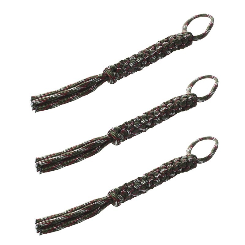 

3X Woodland Digital Camo Paracord Square Weave Knife Lanyard