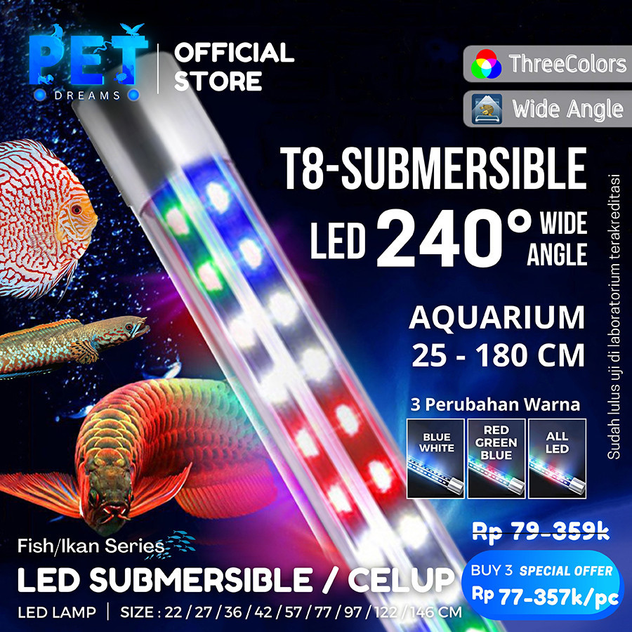LAMPU LED CELUP SUBMERSIBLE AQUARIUM / LAMPU CELUP /LAMPU LED AQUARIUM / 3 MODE / 1 MODE