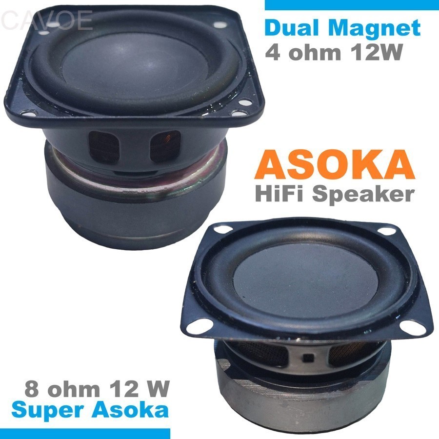 HIFI Mini Speaker Asoka High Power mid-woofer super low bass magnet tebal