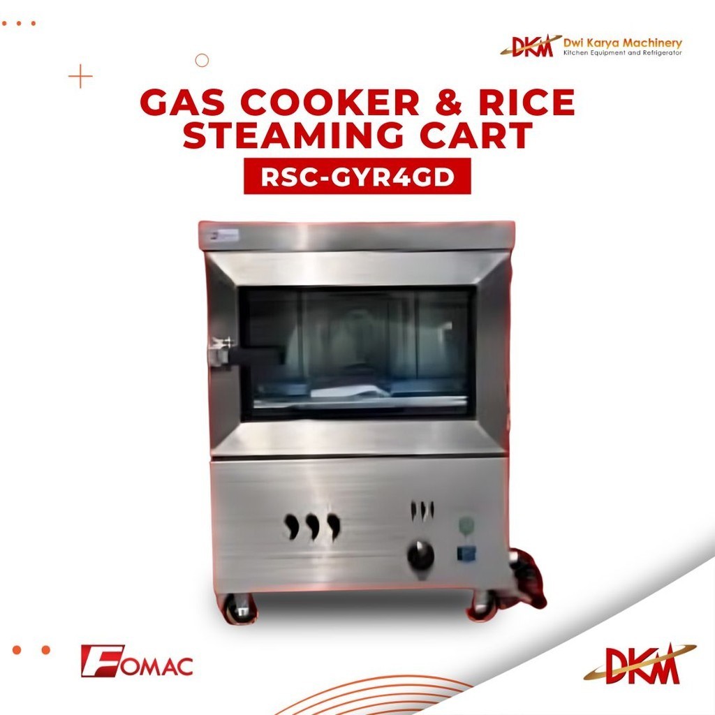 Fomac Rice Steaming Cart RSC-GYR4GD ( 4 Susun ) / Mesin Pemasak Nasi / Rice Cooker FOMAC RSC GYR4GD
