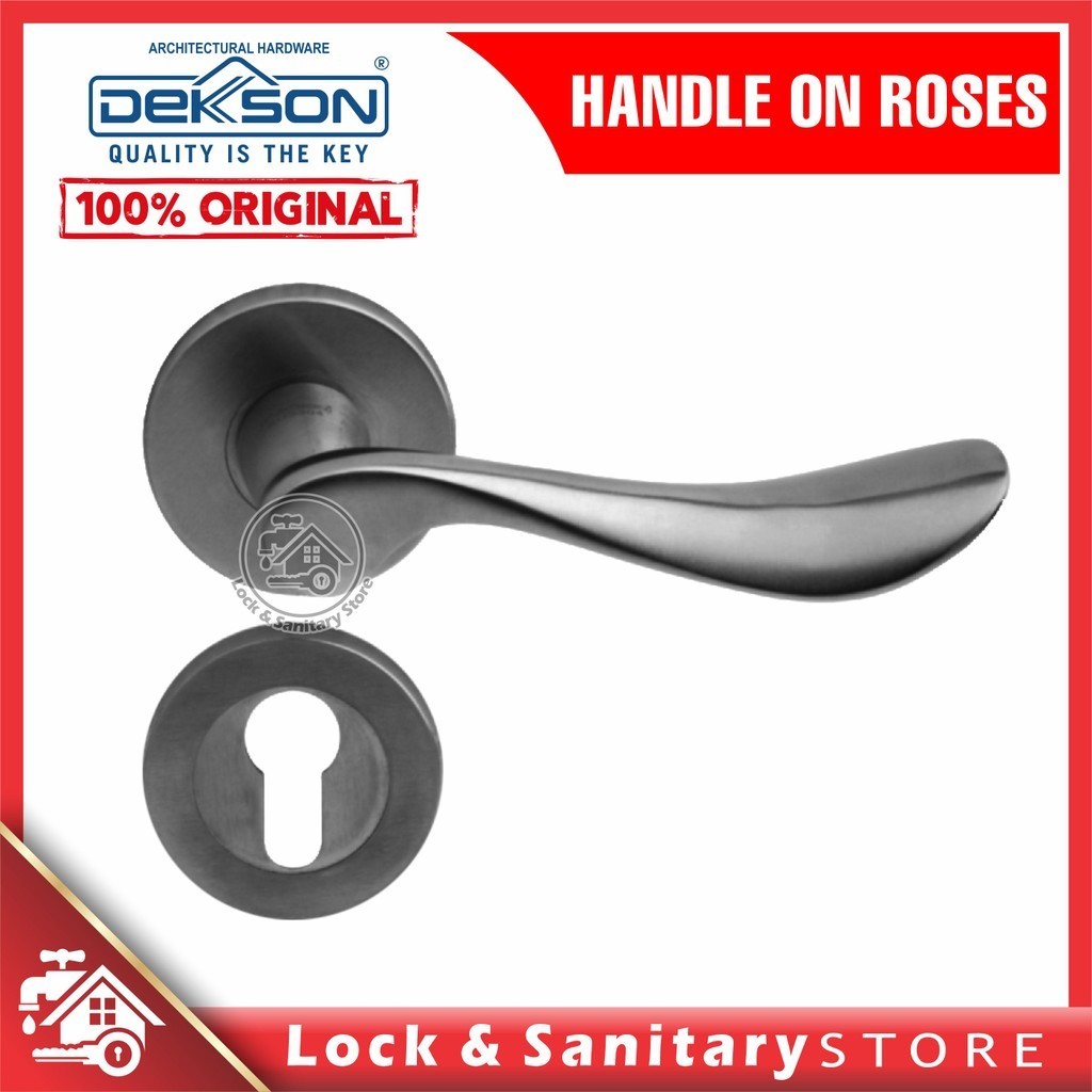 Handle Pintu Dekson Dekkson LHSR 0049 SSS Lever Handle Solid Roses