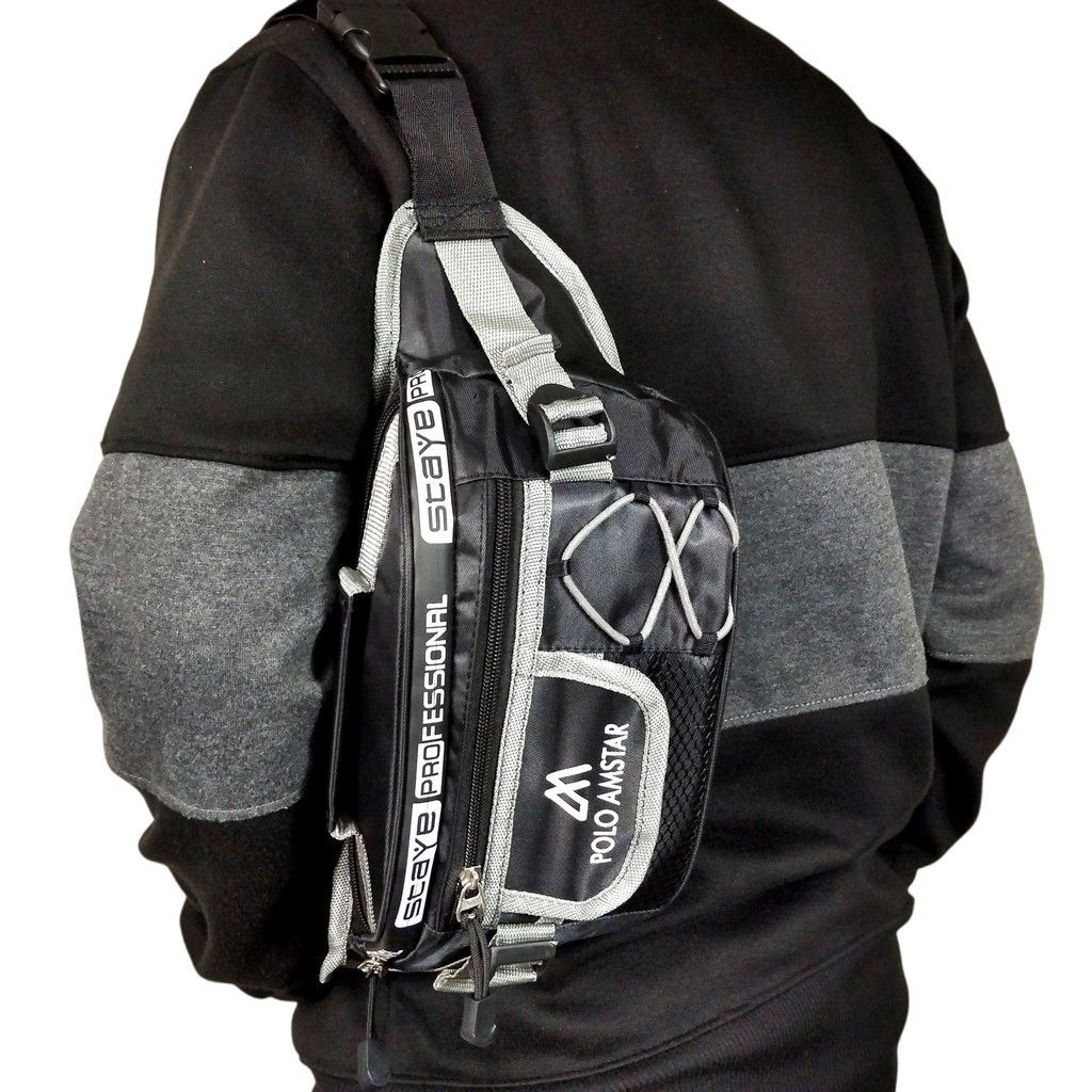 Tas Selempang Pinggang Unisex Premium Murah Nylon Parasut Pria Waistbag Slingbag Cowok