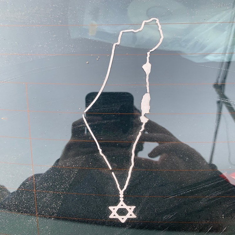 jpct Various sizes of car stickers, Israel map necklace, waterproof vinyl  truck rear bumper auto de