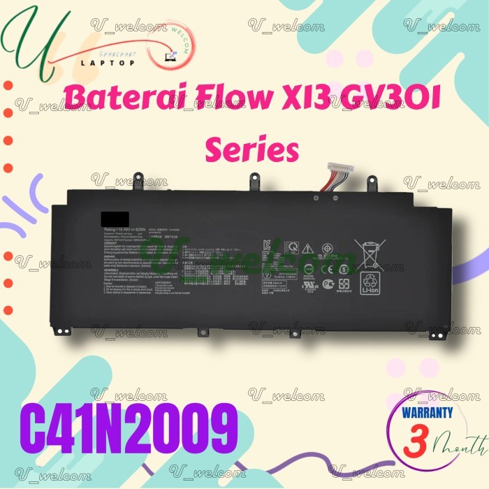 Battery Batt Baterai C41N2009 ROG Flow X13 GV301QH GV301RA GV301RC GV301RE PV301 GV301 GV301QC GV301