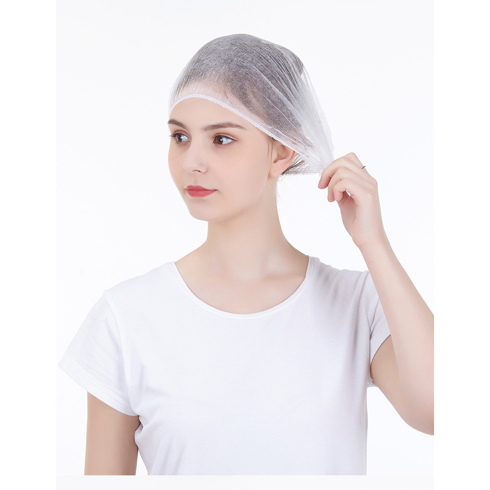 Non woven double elastic surgical head hair cover nonwoven disposable hair net cap clip caps medical