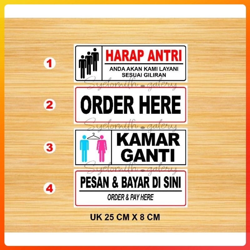 

Stiker Toko Baju - Stiker Kamar Ganti - Stiker Harap Antri - Order Here - Colorfulolshop 12