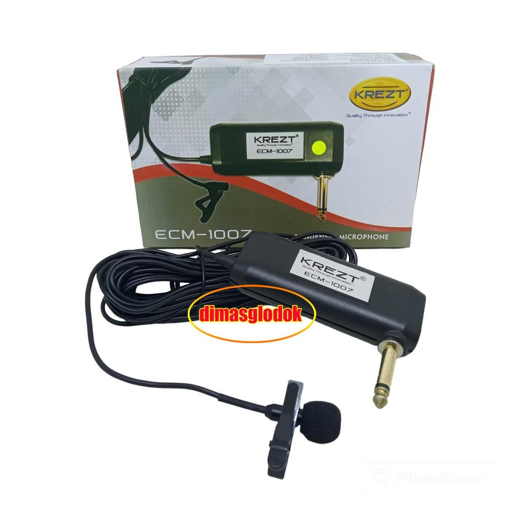 KREZT ECM 1007 Microphone Condensor Mic Clip On Krezt ECM1007 Mik Kabel Panjang 10 Meter