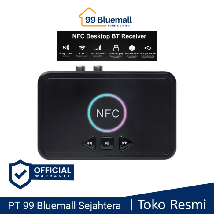 Bluetooth 5.0 Audio Receiver Adapter NFC RCA AUX