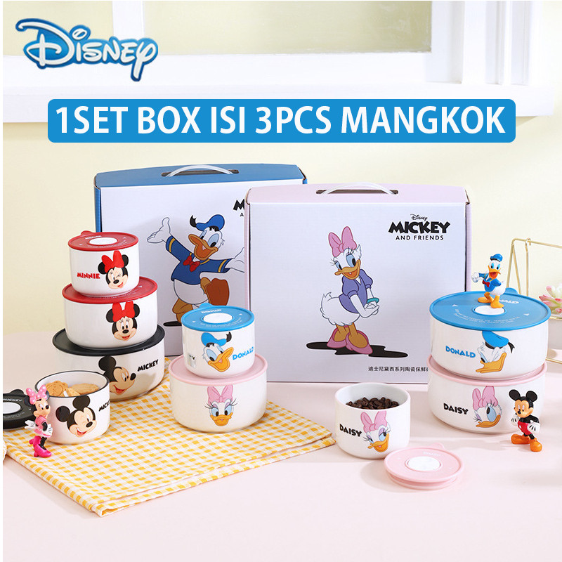 ORIGINAL DISNEY LICENSE Disney Ceramic Container Gift Set Gift Box Bayi Anak Karakter Disney isi 3 m