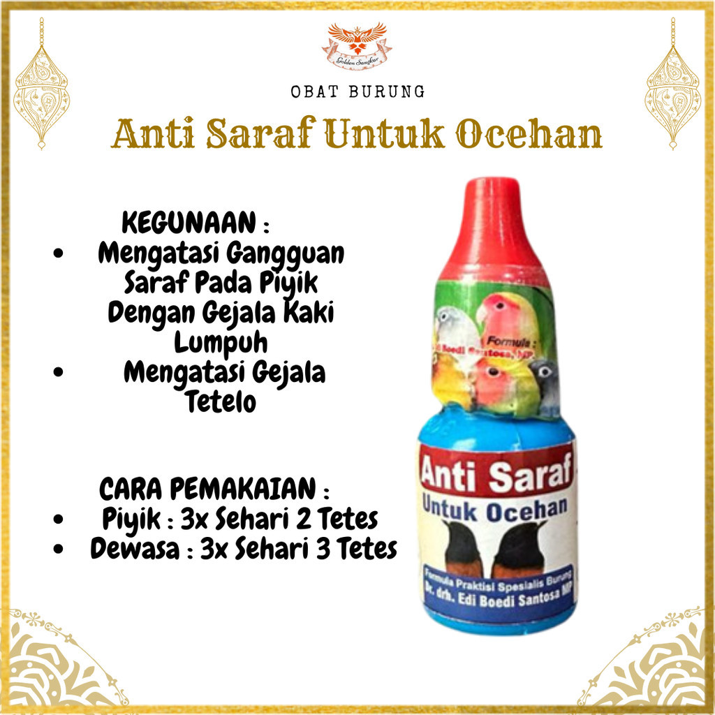 Obat Burung Anti Saraf Mengatasi Tetelo Kaki Lumpuh Untuk Burung Berkicau Formula Dr.Edi