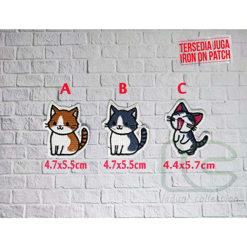 Bordir PATCH BORDIR TEMPEL KARAKTER KUCING LUCU