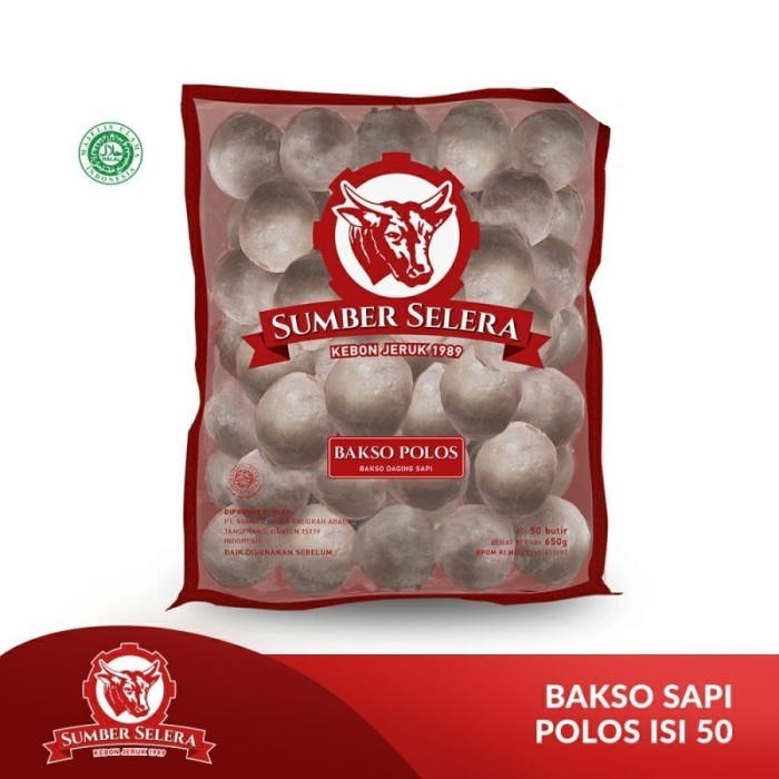 

BAKSO DAGING SAPI POLOS SUMBER SELERA 650GR BEEF MEATBALL 50PCS HALAL - POLOS 50PCS