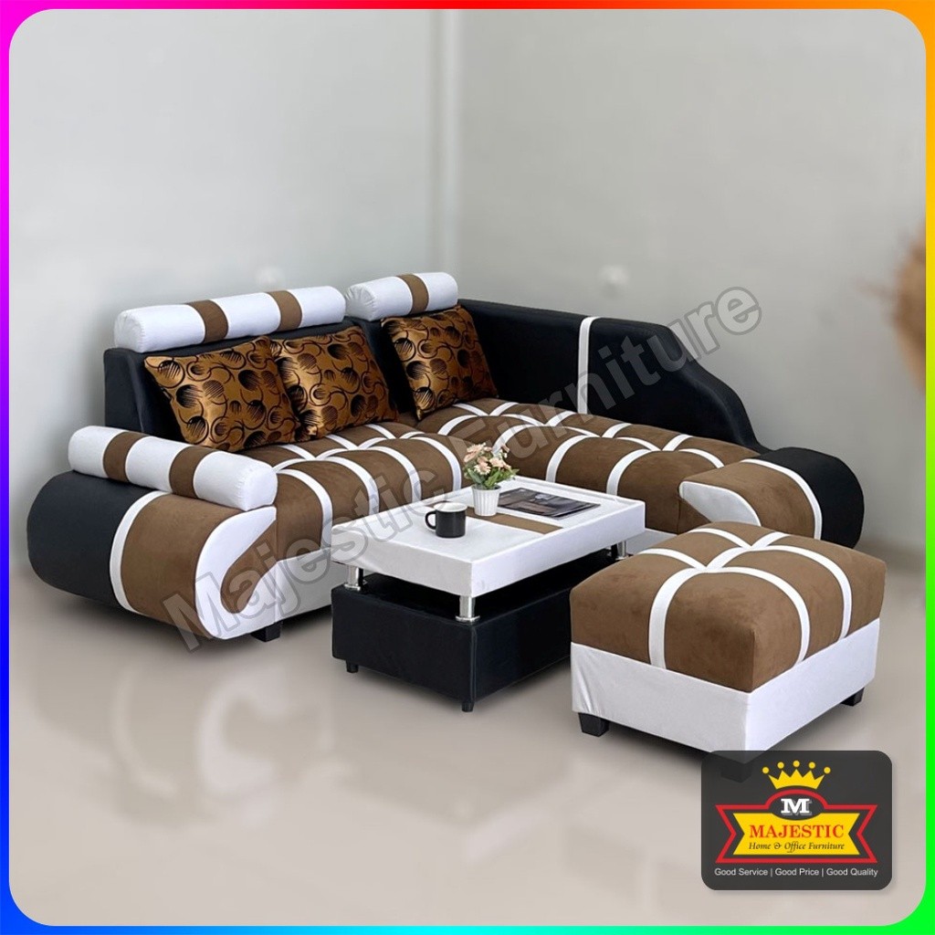 Sofa Set Sudut L Inggris Putih - King Sofa - Jogja