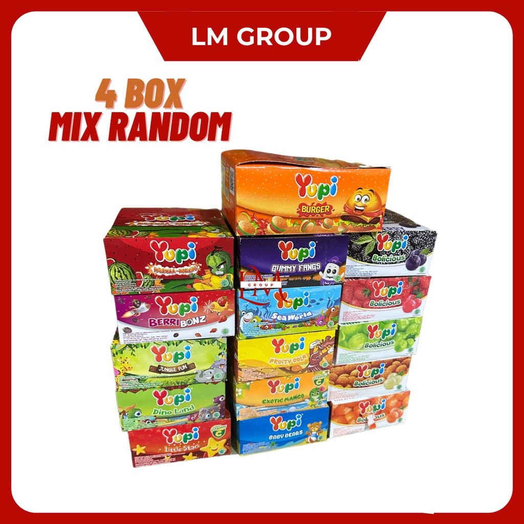 

[4 BOX] Yupi 500 Permen Jeli Aneka Rasa & Bentuk 1 Box isi 24 pcs