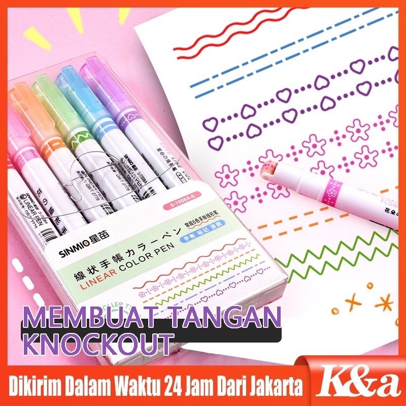 

Spidol Garis Aesthetic Warna Warni Spidol Garis Motif Lucu Pulpen / Spidol Garis Motif / Bentuk / Pola / Linear / Line / Shape / Pattern Color Pen / Marker Set