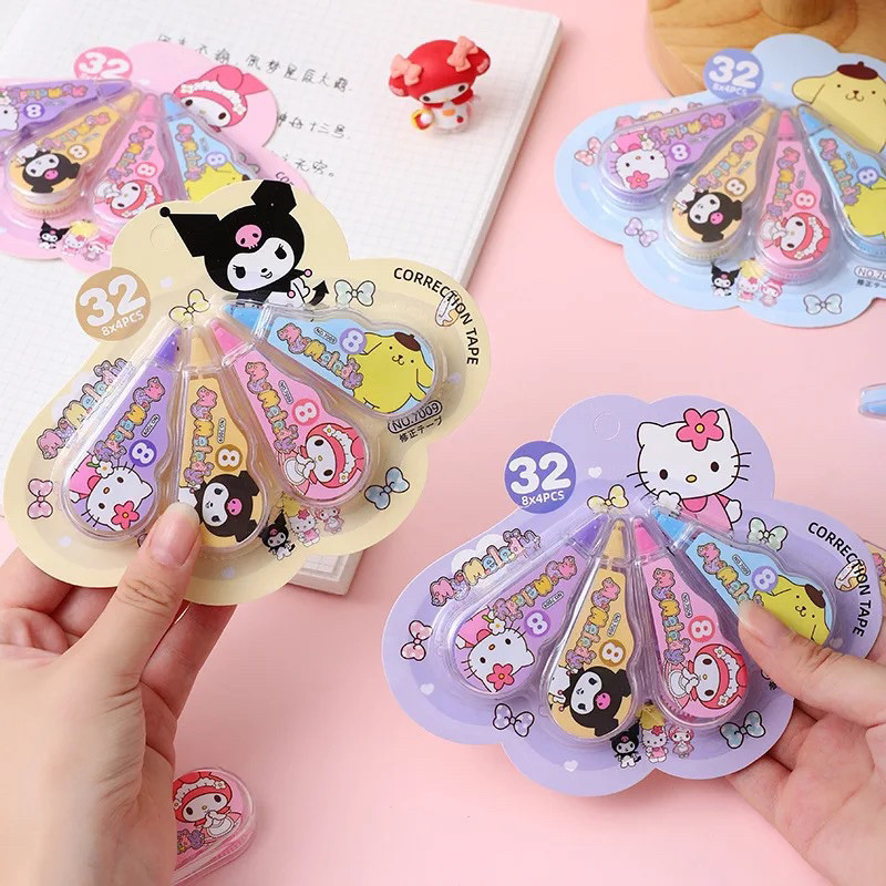 

[DWCORNER] Tip Ex Isi 4pcs Correction Tape Set Isi 4pcs Stipo Set Lucu Tip Ex Set Lucu